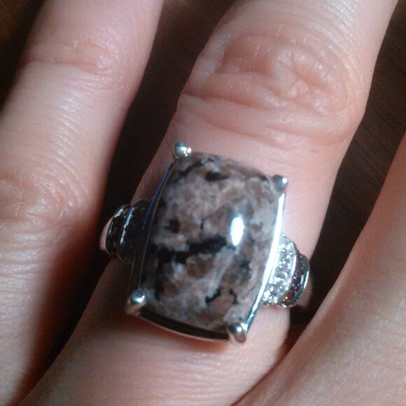 Natural Yooperlite and Multi-Gemstone Sterling Silver Ring (Size 7) - Picture 9 of 16